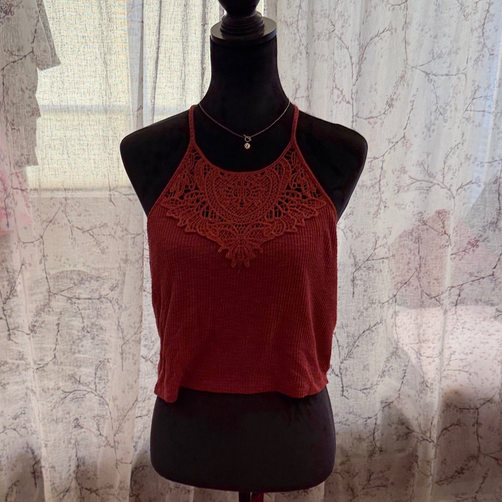 Mudd Lace Halter Crop Top size XL